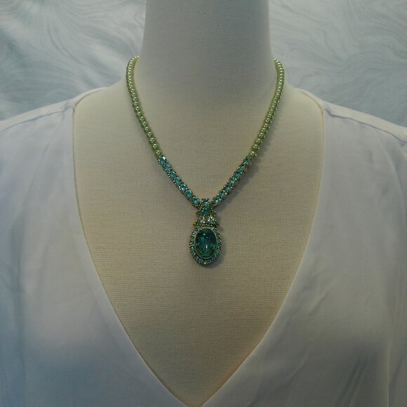 HEIDI DAUS Pretty Precious Crystal Pearl Bead Necklace & Earrings - Picture 1 of 16